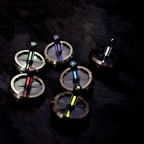 Titanium Brass Spinning Top Desktop Spinner Gyro Fidget Toy Glow in the Dark EDC 07FC0E-D4 - KOEEK