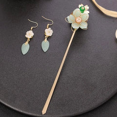 Chinese Hanfu Hair Pin And Earrings Set Traditional Costume Jewelry Women 07FC0E-D4 - KOEEK