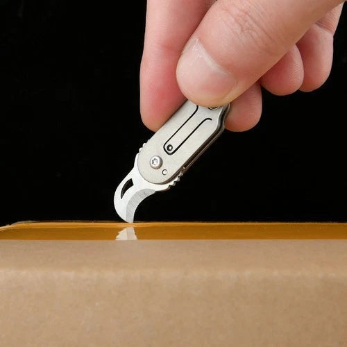 Mini Pocket Titanium Folding Knife Cutter EDC Outdoor Camping Tool Keychain Gift 07FC0E-D4 - KOEEK