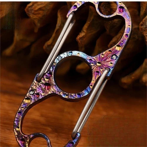 Titanium S Carabiner Clip Dual Spring Carabiner Snap Hook Keychain EDC 07FC0E-D4 - KOEEK