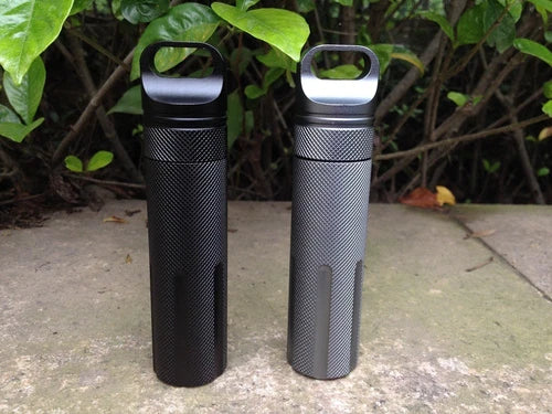 EDC Aluminum alloy Survival Waterproof Pill Case Box Container Bottle 131*30.5mm 07FC0E-D4 - KOEEK
