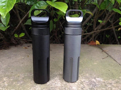 EDC Aluminum alloy Survival Waterproof Pill Case Box Container Bottle 131*30.5mm 07FC0E-D4 - KOEEK