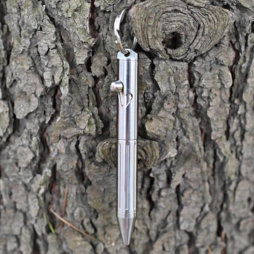 EDC Portable Mini Titanium Alloy Ballpoint Emergency Write Keychain Signing Pen 07FC0E-D4 - KOEEK