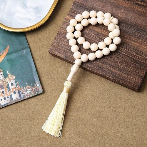 Bodhi White Jade Bracelet Buddha Beads Unisex Tassel Hand String Chinese Style 07FC0E-D4 - KOEEK