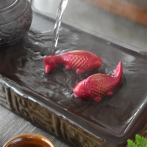 1 Pair Creative Tea Pet Ornaments Colour Changing Year Prosperity Tea Accessorie 07FC0E-D4 - KOEEK