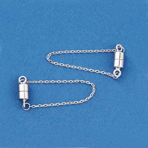 3x Sterling Silver Magnetic Clasp w/ Chain for Bracelet Necklace 07FC0E-D4 - KOEEK