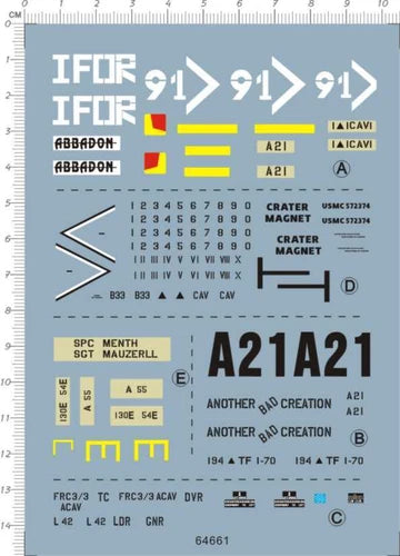 1/35 US Army M1A1 A2 Abrams 5in1 tank Markings Military Model Water Slide Decal 07FC0E-D4 - KOEEK