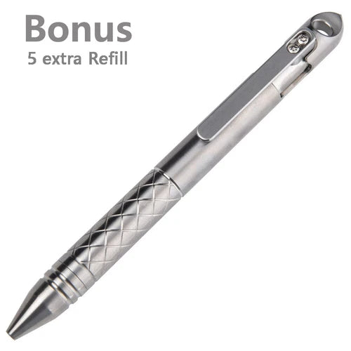 Titanium Pocket Ball Pen Ballpoint Pen Office Signature Clip Switch Outdoor EDC 07FC0E-D4 - KOEEK