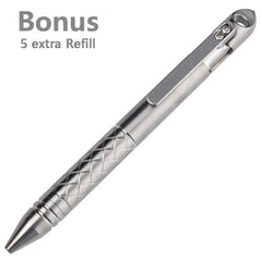 Titanium Pocket Ball Pen Ballpoint Pen Office Signature Clip Switch Outdoor EDC 07FC0E-D4 - KOEEK