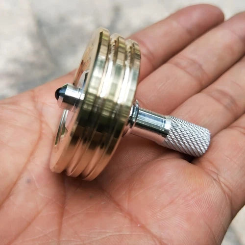 Spinning Top Brass Collar Aluminum Stem Gyroscope Desktop Fidget Toy EDC Gift 07FC0E-D4 - KOEEK