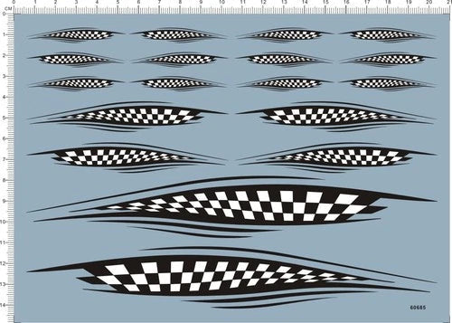All Scales Black and white Grid pattern Markings Car Model Kit Water Slide Decal 07FC0E-D4 - KOEEK