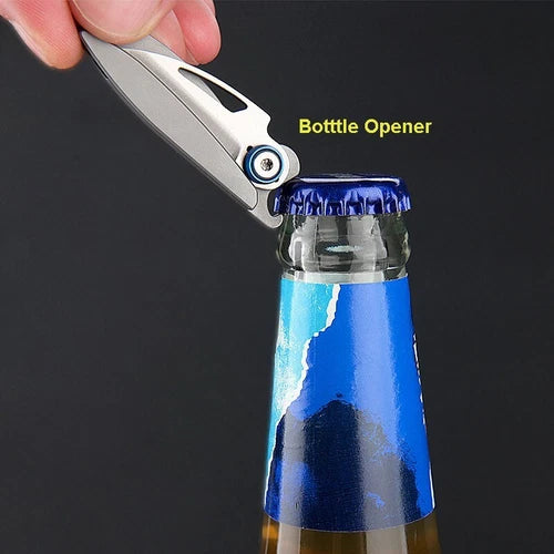 Mini Titanium Foldable Blade Knife Opener Outdoor Camping Pocket EDC Keychain 07FC0E-D4 - KOEEK