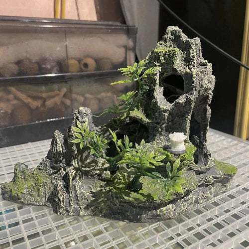 Aquarium Fish Tank Ornament Decoration Mountain Hiding Fish Tank Cave Mountain 07FC0E-D4 - KOEEK