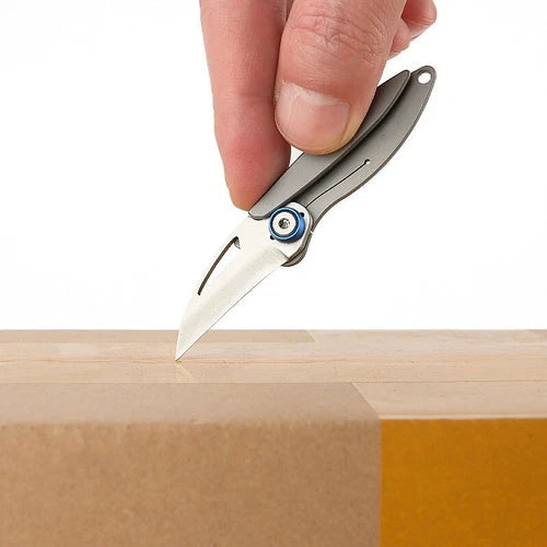 Mini Titanium Foldable Blade Knife Opener Outdoor Camping Pocket EDC Keychain 07FC0E-D4 - KOEEK