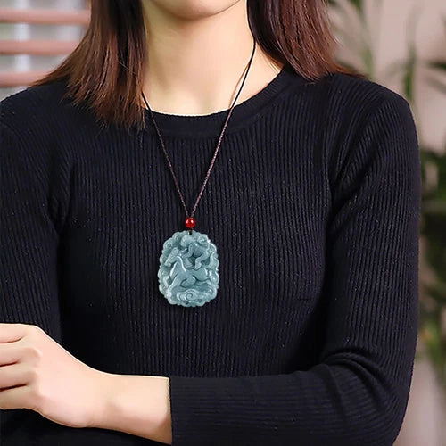 Natural Grade A Jade Jadeite Men Women Gift Bless luck Horse Monkey Pendant 07FC0E-D4 - KOEEK