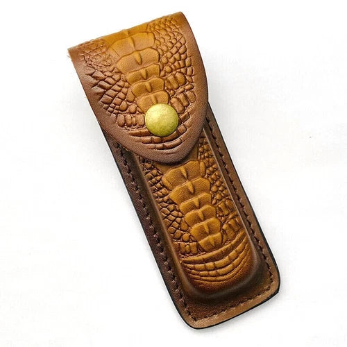 Hot HAND MADE PURE COW LEATHER SHEATH FOR 5" FOLDING KNIFE & OTHER EDC TOOLS 07FC0E-D4 - KOEEK