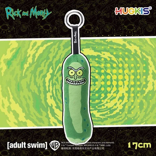HUGKIS Official Rick and Morty Plush Keychain Doll Pickled cucumber rick Toy 07FC0E-D4 - KOEEK