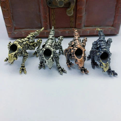 Three-headed Wolf Brass Bead Knife Lanyard Pendant EDC DIY Accessories 07FC0E-D4 - KOEEK