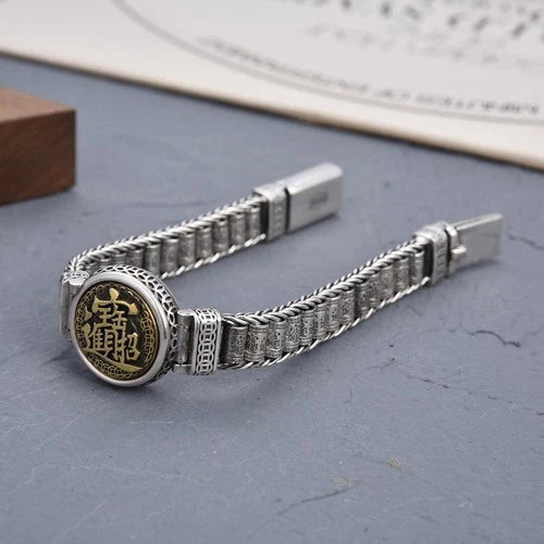 20cm Chunky Rotating Bracelet Vintage Style Adjustable Jewelry For Men 07FC0E-D4 - KOEEK