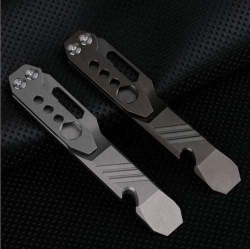 TC4 Titanium Alloy Pocket Pry Bar Pendant Crowbar opener Multi Keychain EDC Tool 07FC0E-D4 - KOEEK