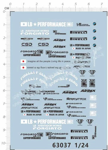 Detail Up 1/24 Sports Racing Car markings Model Water Slide Decal Black & White 07FC0E-D4 - KOEEK