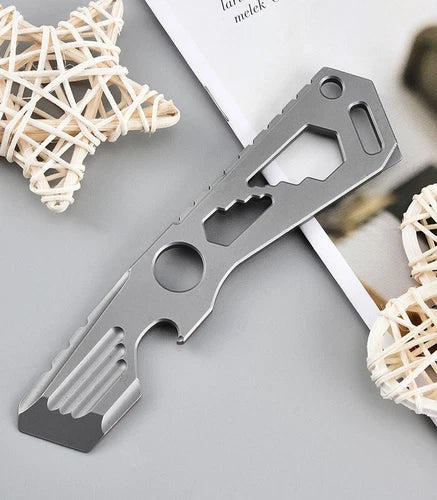 EDC Titanium Stainless Steel Multitool Card Crowbar Opener Outdoor Pry Bar Tool 07FC0E-D4 - KOEEK
