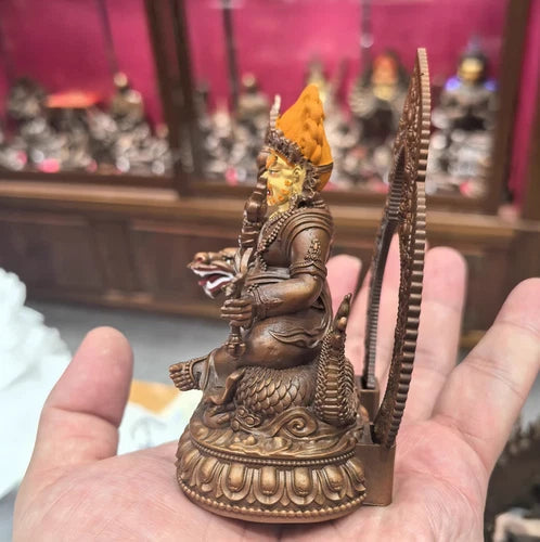 10CM Copper Statue White Jambhala Dzambhala Buddha Home Design 07FC0E-D4 - KOEEK