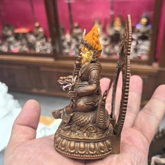10CM Copper Statue White Jambhala Dzambhala Buddha Home Design 07FC0E-D4 - KOEEK