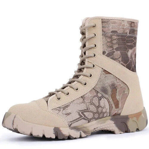 2023 Men's Boots Lace Up Outdoor Shoes Camo Tactical Boots HOT 07FC0E-D4 - KOEEK