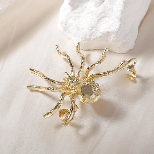 Spider Ear Cuff Alloy Clip On Earrings Punk Street Style Jewelry for Women 2 Set 07FC0E-D4 - KOEEK