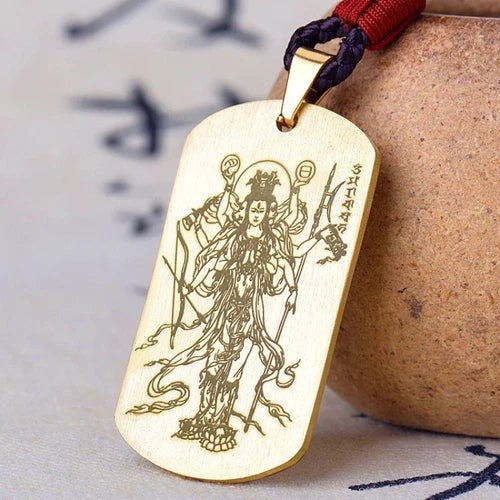 Moli Zhitian Doumu Yuanjun Pendant Taoist Amulet Protection Necklace Jewelry 07FC0E-D4 - KOEEK