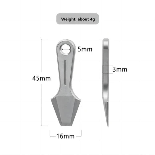 Mini Titanium Pry Bar Crowbar Keychain Necklace Pendant Pocket EDC Tool Outdoor 07FC0E-D4 - KOEEK