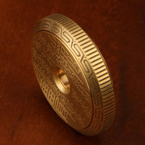 Solid Brass Fidget Slider Clicker Coin Tai Chi Haptic for Adult EDC Lucky Toys 07FC0E-D4 - KOEEK