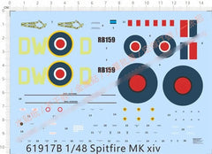 1/48 WWII UK RAF SUPERMARINE SPITFIRE MARK XIV Fighter RB159 Water Slide Decal 07FC0E-D4 - KOEEK
