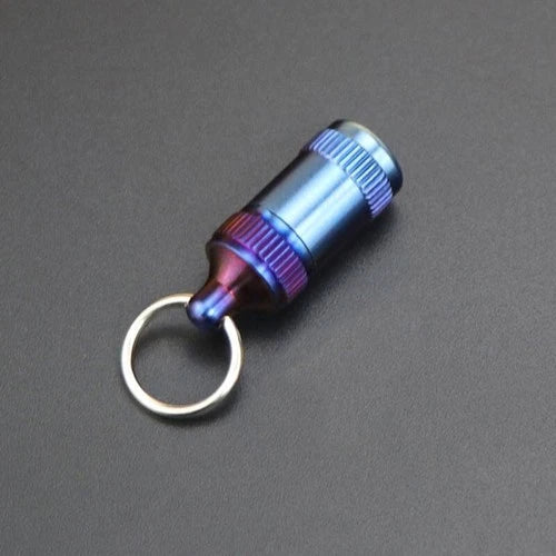 Titanium Alloy Waterproof Emergency Capsule Box Pill Case Keychain Pendant EDC 07FC0E-D4 - KOEEK