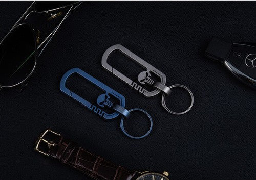 EDC Titanium TC4 Skull Keychain Carabiner w/ Key Ring outdoor Fast Hanging Tool 07FC0E-D4 - KOEEK