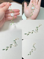 Chinese style swallow drop earrings  chinese style dangle ear jewelry pair 07FC0E-D4 - KOEEK