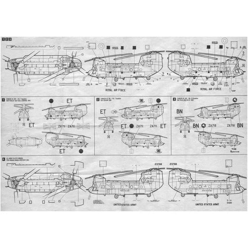 1/72 Chinook HC Mk.1 CH-47D transport Helicopter RAF Markings Water Slide Decal 07FC0E-D4 - KOEEK