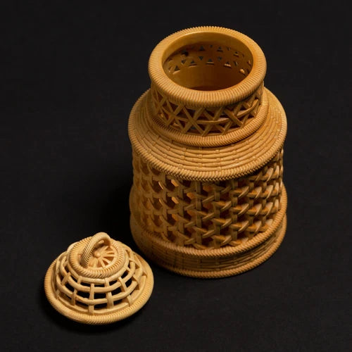 Boxwood Carved Cricket Cage Grasshopper Small Pet Animal Holder Display Decor 07FC0E-D4 - KOEEK