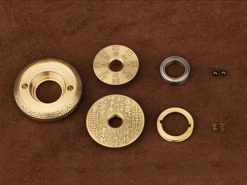 Solid Brass Fidget Slider Clicker Coin Tai Chi Haptic for Adult EDC Lucky Toys 07FC0E-D4 - KOEEK