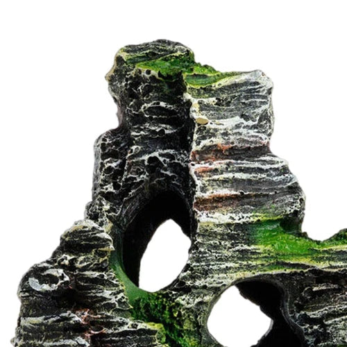 Aquarium Ornament Rockery Hiding Mountain Cave Home Fish Tank Decor Resin RESIN - KOEEK