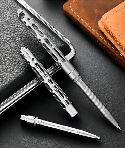 Titanium Mini Ballpoint Pen Portable Writing Pen Keychain EDC Multifunction Gift 07FC0E-D4 - KOEEK