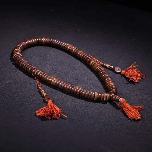 Tibetan 108 Beads Mala Bracelet 10mm Buddhist Prayer Bead Necklace Vintage Gift 07FC0E-D4 - KOEEK