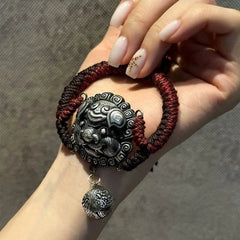 Retro Ethnic Bracelet Swallow Gold Beast Lion Braided Adjustable Rope Jewelry 07FC0E-D4 - KOEEK