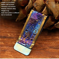 Handmade Titanium Alloy Money Clip Cash Credit Card Money Holder Wallet EDC Gift 07FC0E-D4 - KOEEK