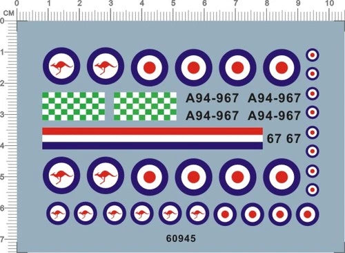 4mm 7mm 12mm Roundel Royal Australian Air Force RAAF RAF A94 Water Slide Decal 07FC0E-D4 - KOEEK