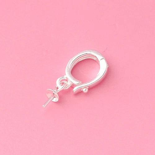 Sterling Silver Pearl Pendant Hinged Clasp Bail Connector with Eye Pin A5282 07FC0E-D4 - KOEEK