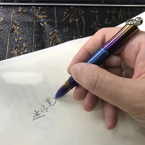 EDC Short Titanium Alloy Pen Portable Keychain Ballpoint Emergency Tool EDC Pen 07FC0E-D4 - KOEEK