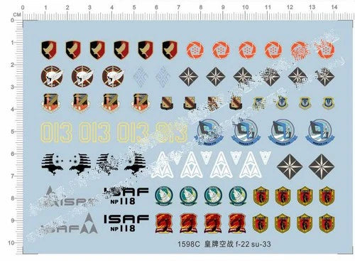 Detail Up 1/72 Scale Ace Combat F-22 Su-33 Fighter Model Kit Water Slide Decal 07FC0E-D4 - KOEEK