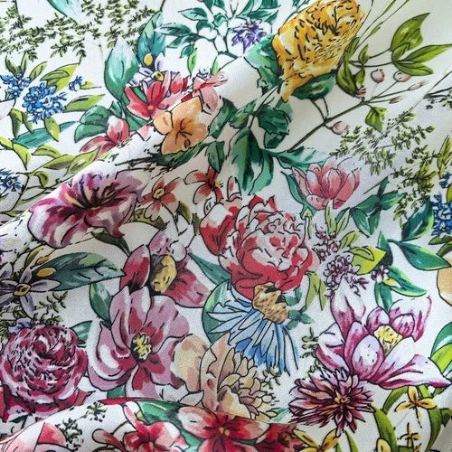 Pure Silk Square Scarf Women Neckerchief Wrap Kerchief Black White Flowers 07FC0E-D4 - KOEEK